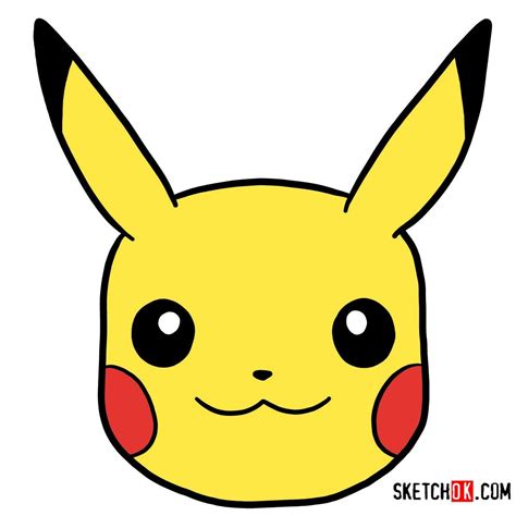 how to draw pikachu face.